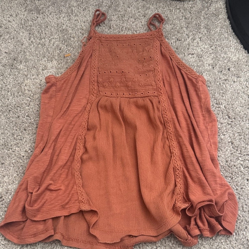 Art Class Terracotta Sleeveless Blouse